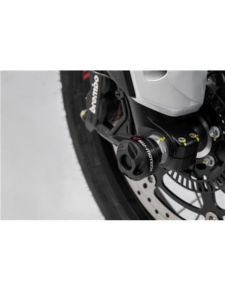 Kit de tope anticaidas para el eje delantero SW-Motech Negro. Moto Guzzi V85 TT (19-).